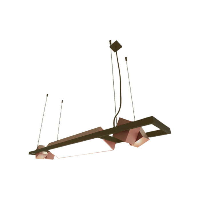 Bella Italia Pendente All Block Mix 120x20cm Cobre e café PE10700-220