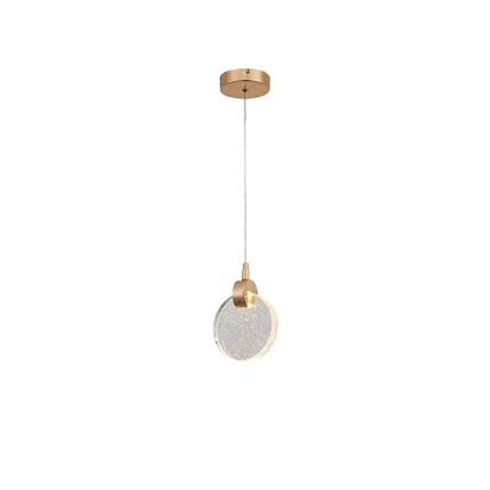 Sindora Iluminação – Pendente de Cristal Dourado LED 5W 3000K – DCD02114